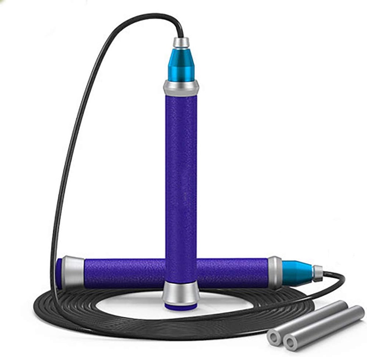 Jump Rope, met Dual-Bearing kogellagers Verstelbare Wire Rope, Fitness, Crossfit, oefening, training, boksen, MMA, Gym,Blue
