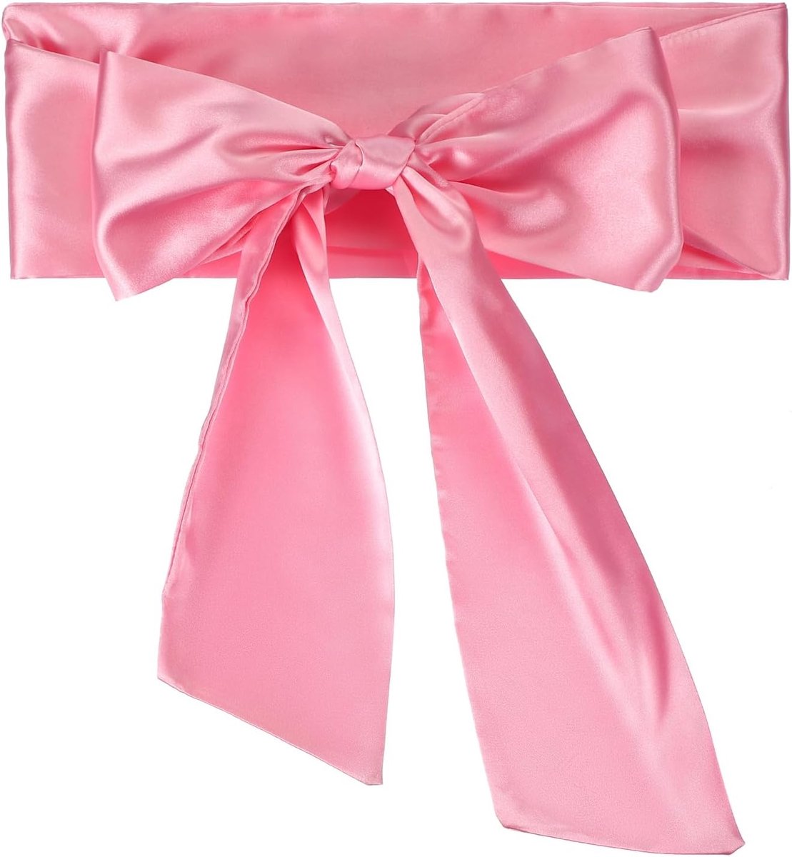 Satijnen sjerp riem, 1 stuk bruiloft feest bruids blanco satijnen taille riemen prom accessoire voor afstuderen verjaardag decoratie doe-het-zelf accessoire thuiskomst, roze, roze, 250 x 9.5cm