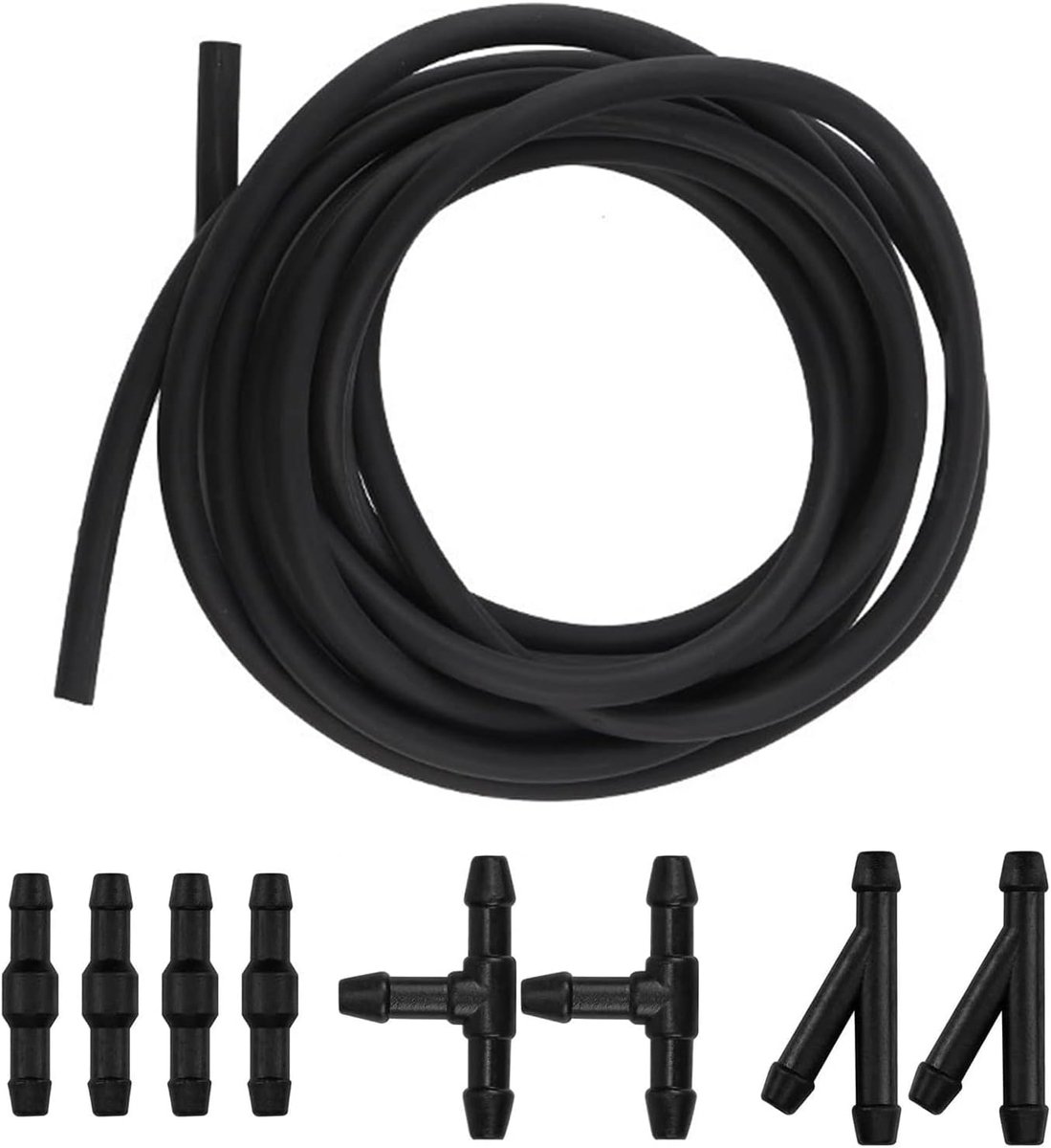2 stuks 2 m ruitenwassysteem, slang, universele wisserslang, reparatieset, spatwaterslang, autoslang, isolatieslang met 8 slangverbindingen