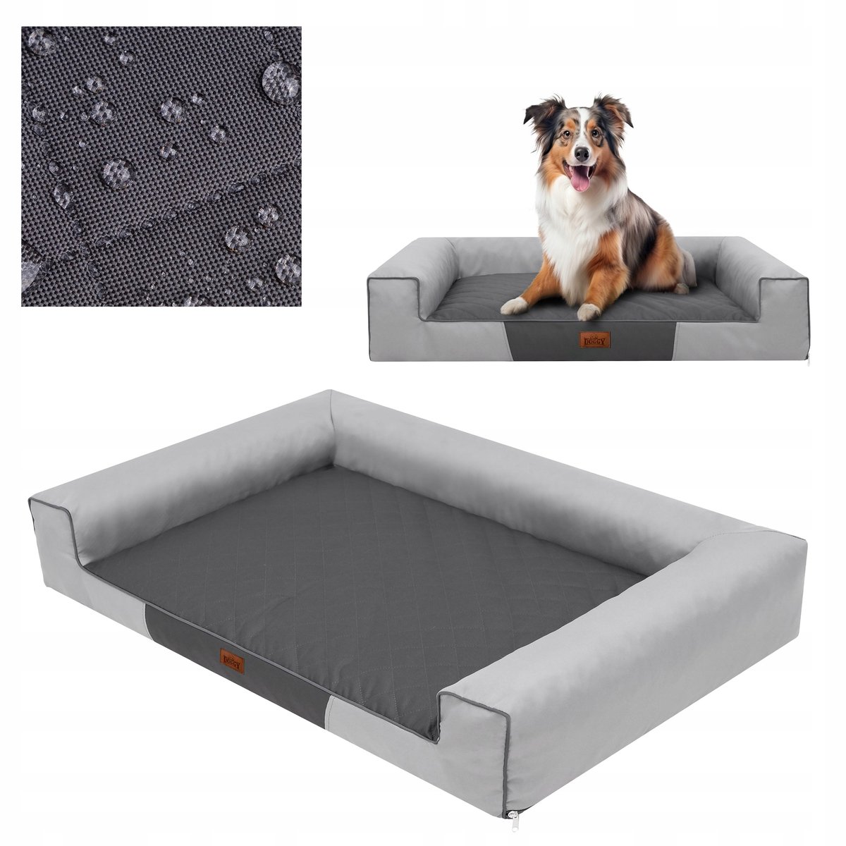 Waterdichte Hondenkussen 100x65cm met Afneembare Hoes - Grijs