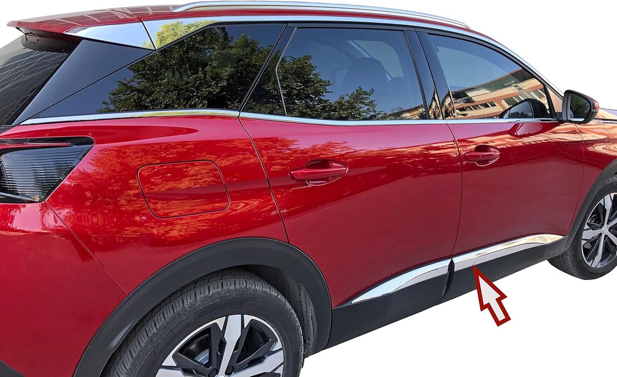 Roestvrijstalen chroom deurlijsten geschikt voor Peugeot 3008 II | vanaf 2016 | 4-delige set sierlijsten