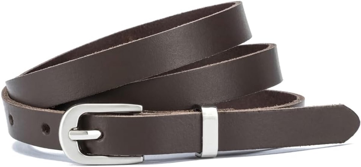 Leren riem voor dames, Made in Germany, 1,5 cm, smalle echt lederen riem, voor jurk en pantalon, 100% leer