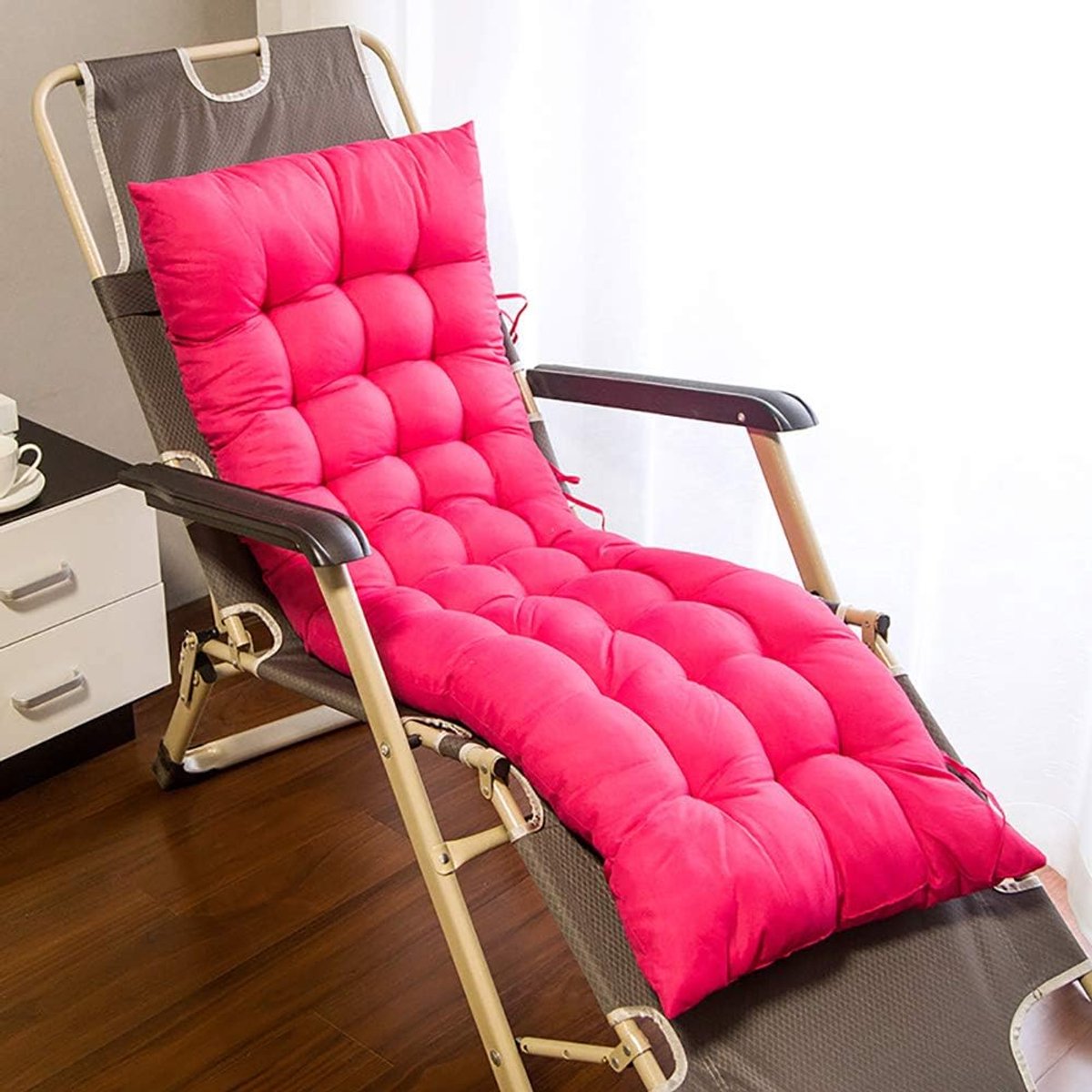 Kussentjes, Portable Patio Rocking Stoelkussen, Voorzitter Pad Mat Met Soft Foam Core (1 Pack),Pink,48x125cm