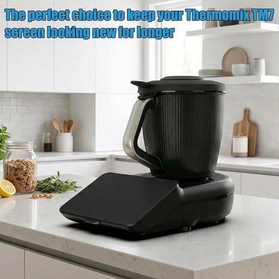 Displaybescherming voor Thermomix TM7, TM7 accessoires, voedselveilige displaybescherming voor het scherm, krasbestendig, waterdicht, gemakkelijk te reinigen, zwart — afbeelding 5