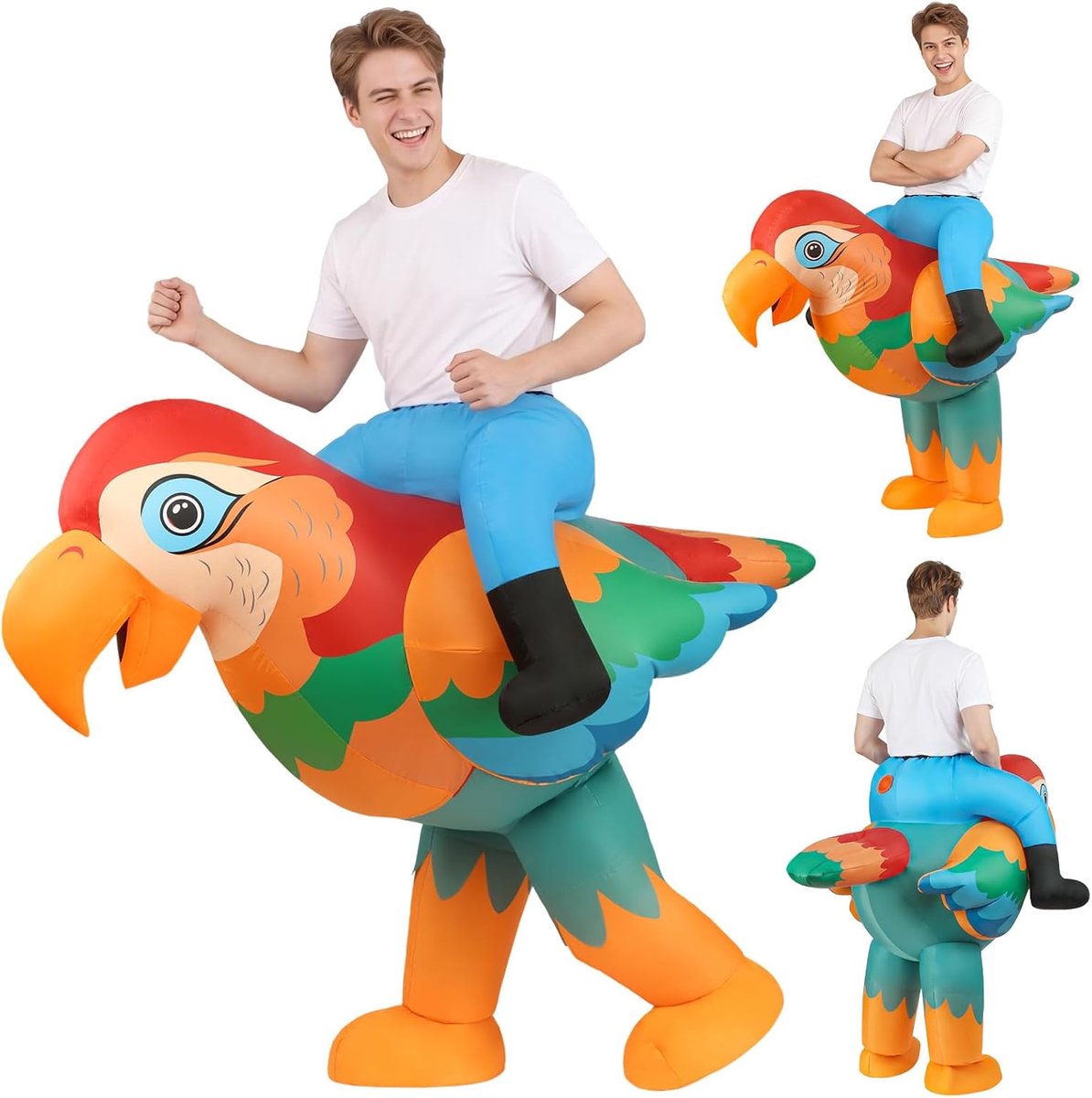 Opblaasbaar dinosauruskostuum voor dames en heren, grappig carnavalskostuum voor Halloween, Kerstmis, carnaval, feest