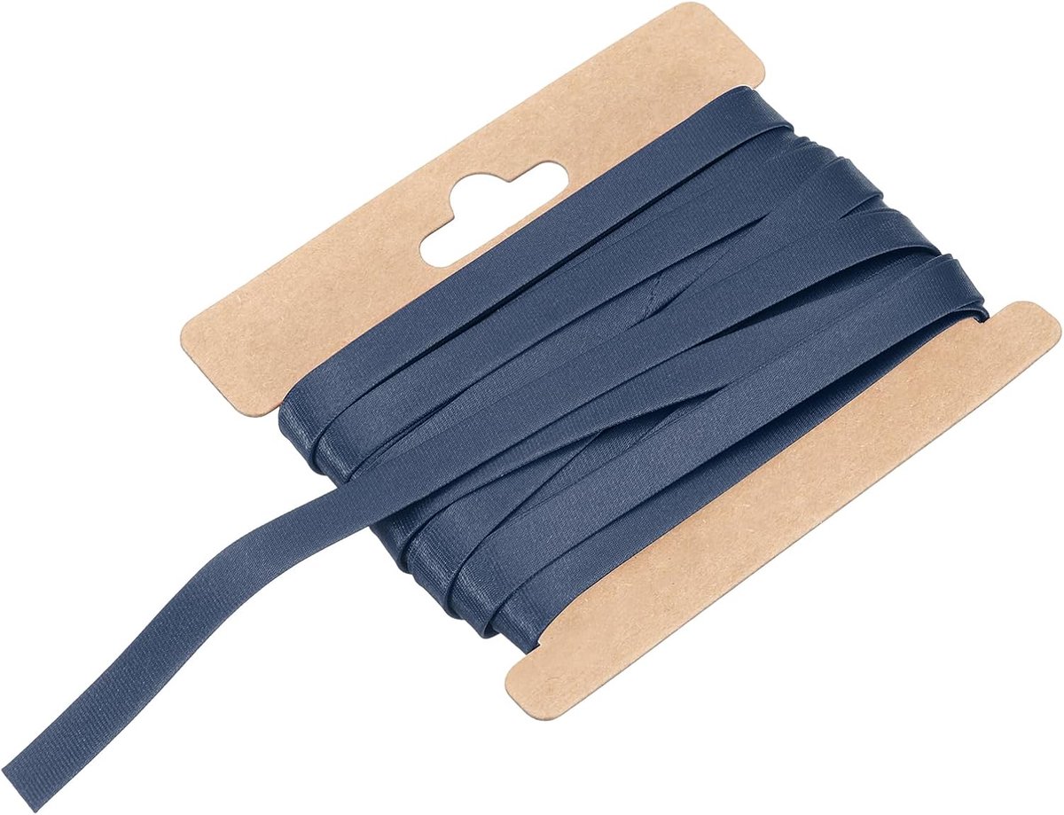 Double Fold Bias Tape voor naaien 1/3 inch x 6 Yards Satijn Pre-Fold Continuous Binding Tape voor Zoom Naaien Quilting Hemming Binding DIY Crafts, Navy Blue