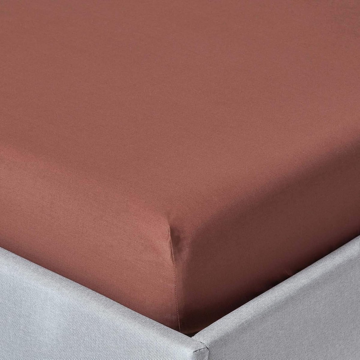 Chocoladebruin diep hoeslaken (30,5 cm) King, 200 TC 400 draadtelling equivalent, puur Egyptisch katoenen laken met volledig elastische rok