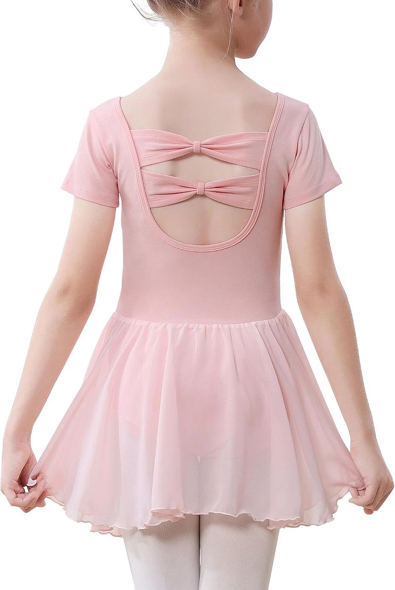 Balletkleding voor Meisjes balletpakje met korte mouwen voor meisjes met een chiffonrok, maten 100–150