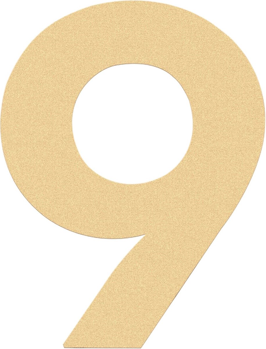 Huisnummer 7,5 cm (3 inch) zelfklevende letters appartementsdeurnummers straatadres plaque stijlvol decor, acryl (9, goud)