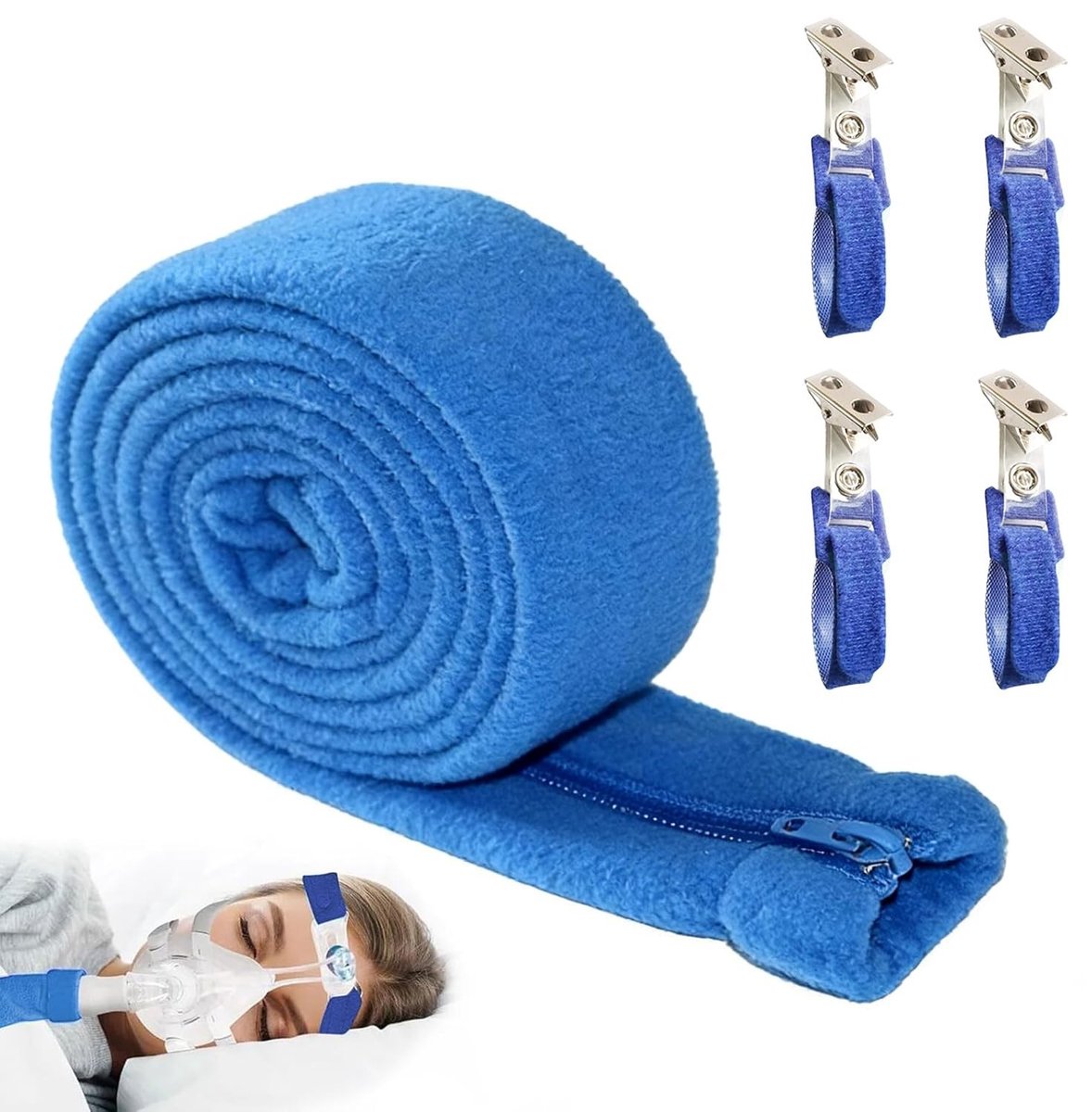 CPAP Slangbescherming met 4 Bevestigingsklemmen, Isolatiehoes voor Ventilatieslangen, Bescherming voor Resuscitatie Slang en Anti-Fog Functie