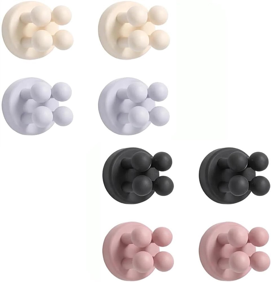 Set van 8 Wandmontage Tandenborstelhouders van Silicone - Multifunctionele Adhesieve Haak voor Badkamer en Keuken, Geschikt voor Tandenborstels en Scheerapparaten