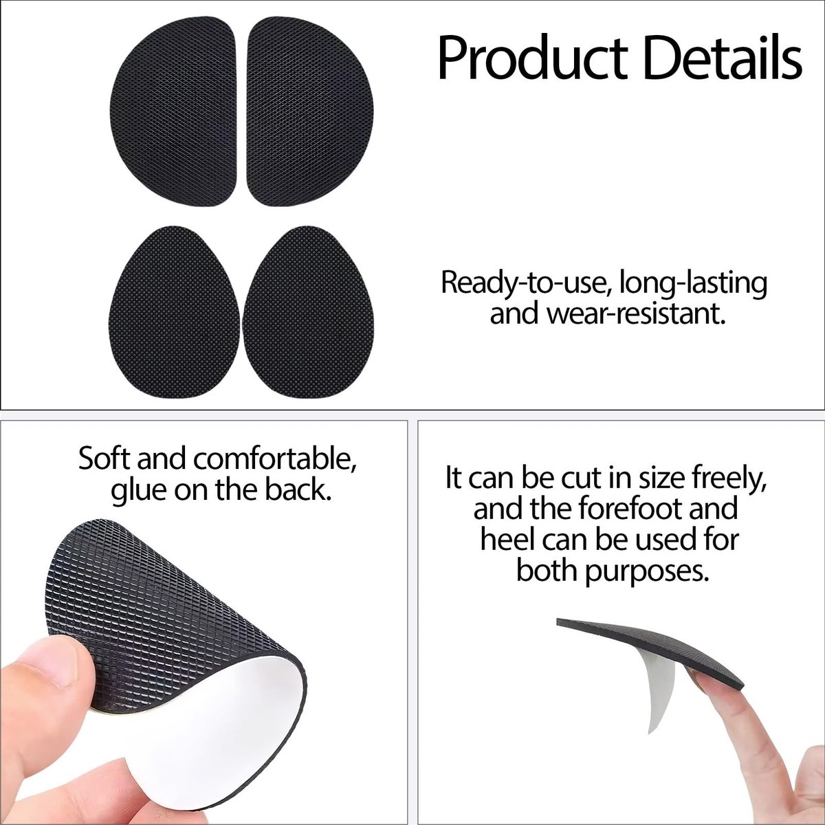 SolidKeus - Set van 6 Antislippads voor Schoenen van Siliconen