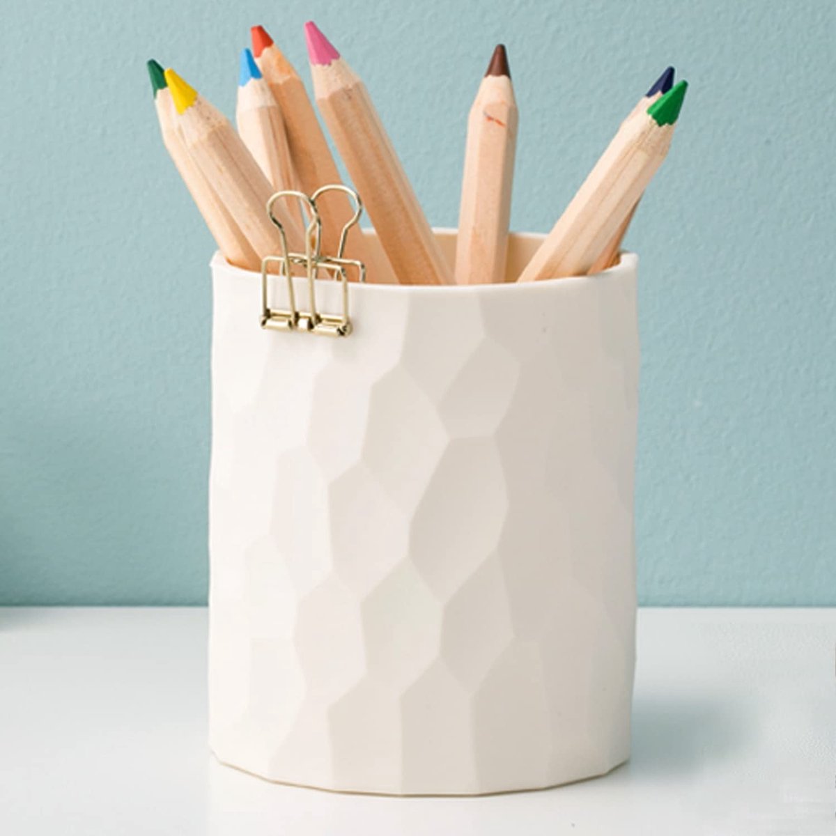 SolidKeus - Waterdichte Siliconen Pennenhouder voor Bureau in Off White