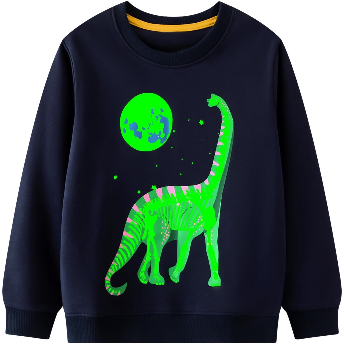 SolidKeus - Jongens Sweatshirt met Dinosaurussen dat in het Donker Licht