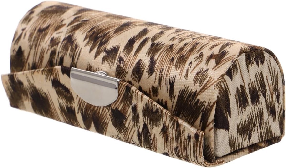 Leuke Leopard Lipstick Houder met Spiegel - Draagbare Lege Lip Balm Container voor Vrouwen en Meisjes, Perfect voor Reizen en Cosmetica, 8.50X3.00X3.00CM