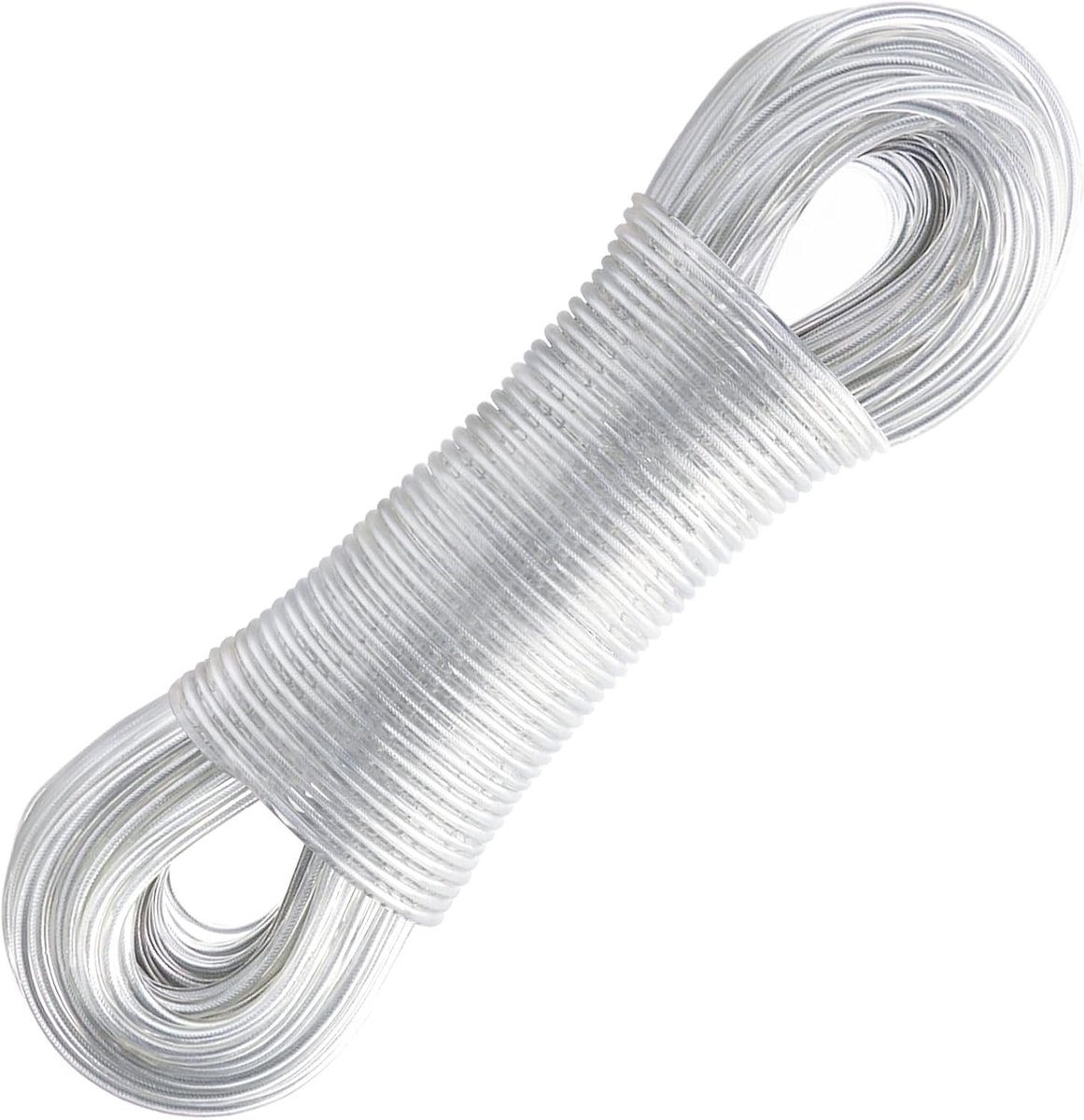 Waslijn uittrekbaar - Doorzichtig - 30 m - Stalen Kern met PVC Coating - Voor Outdoor Gebruik