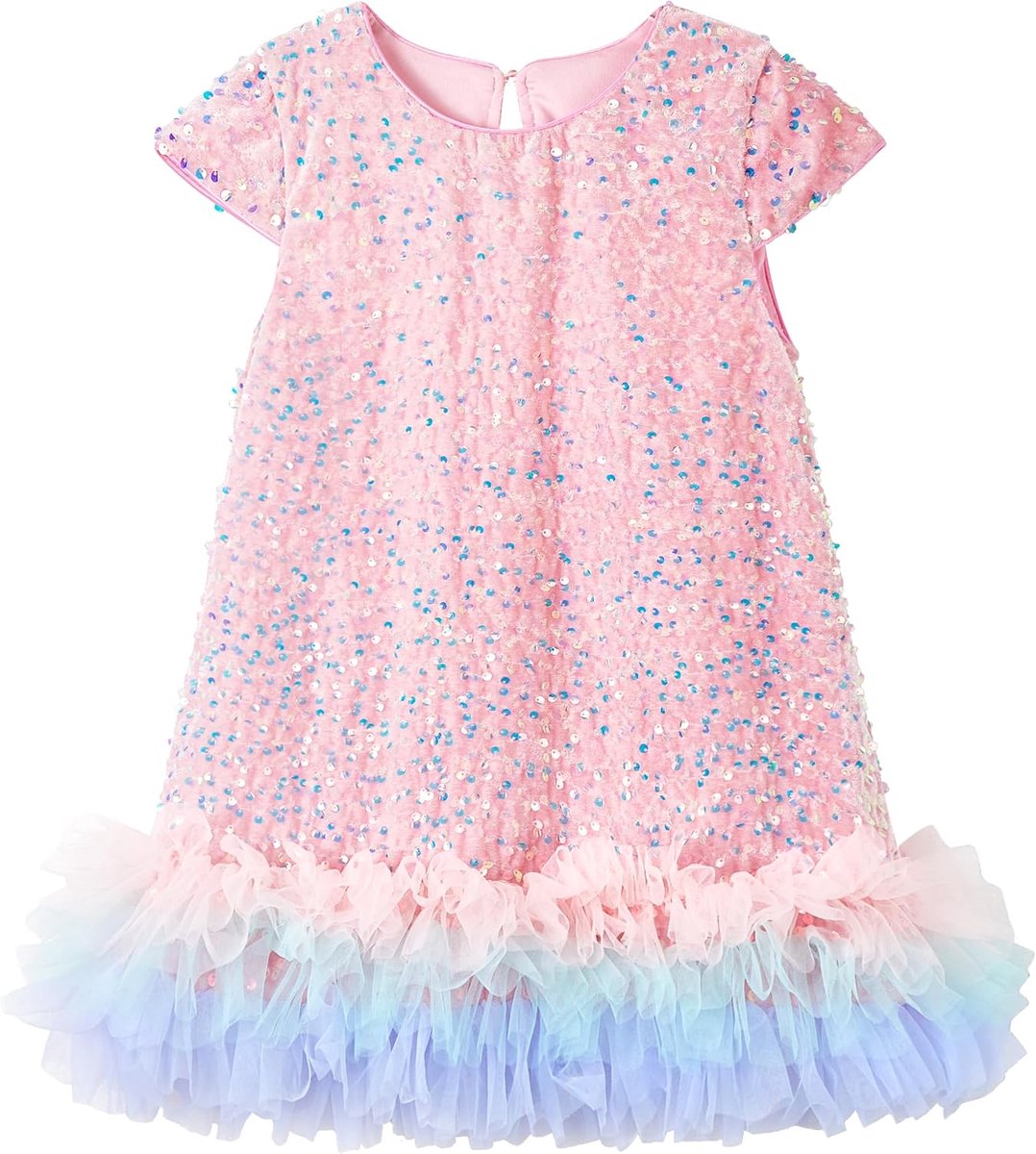 Jurk voor babymeisjes, fluweel, pailletten, kapmouwen, peuters, meisjes, herfst, winter, elegante prinsessenjurk voor verjaardagsfeest, bruiloft