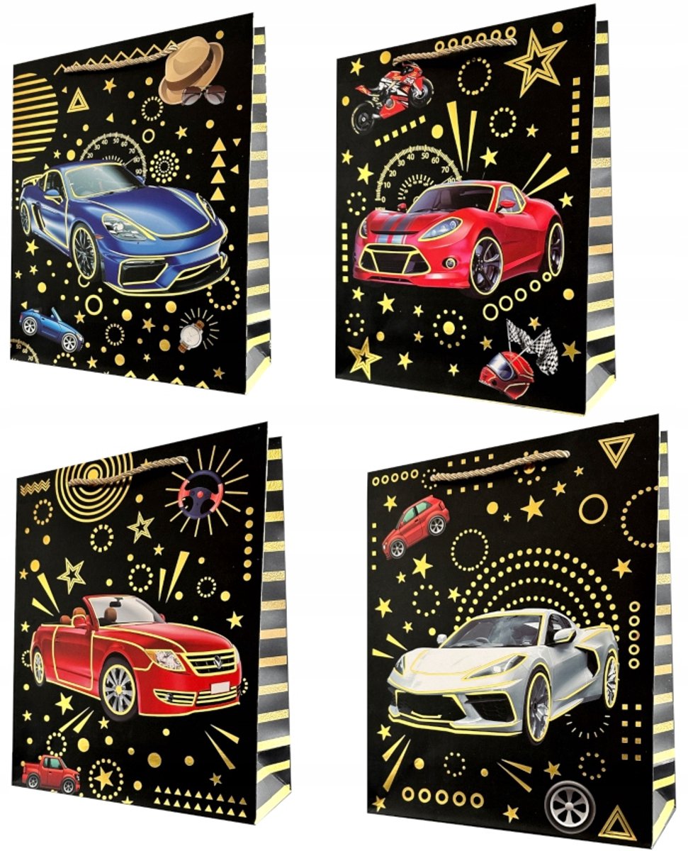 Decoratieve Cadeautas 18x23x10cm - Auto Thema