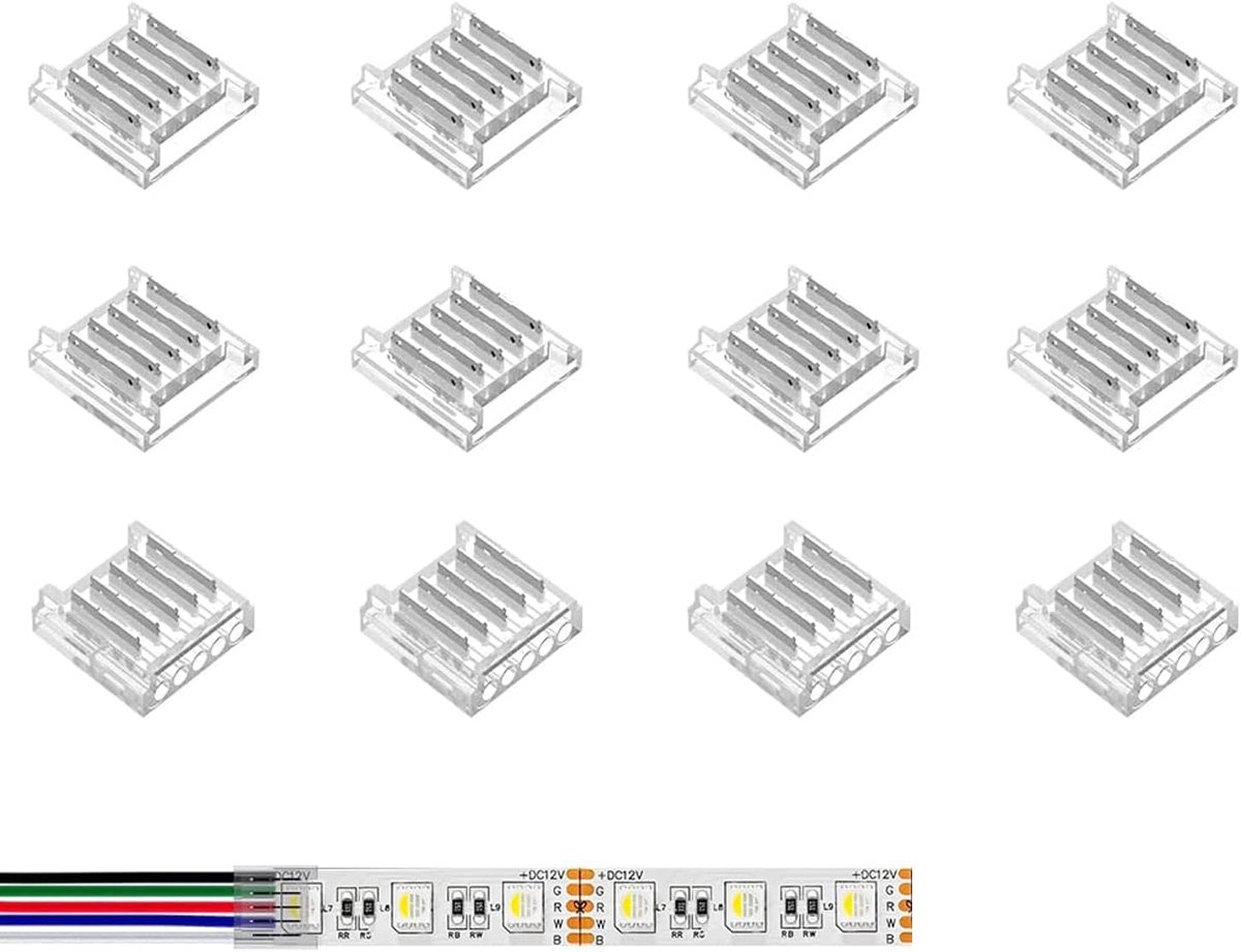 12 verpakkingen met 5-polige led-aansluitingen, gebruikt voor RGB-lampen, SMD 5050, 12 mm, draadloze adapter, meervoudige uitbreidingsperminal (5PIN12MM)