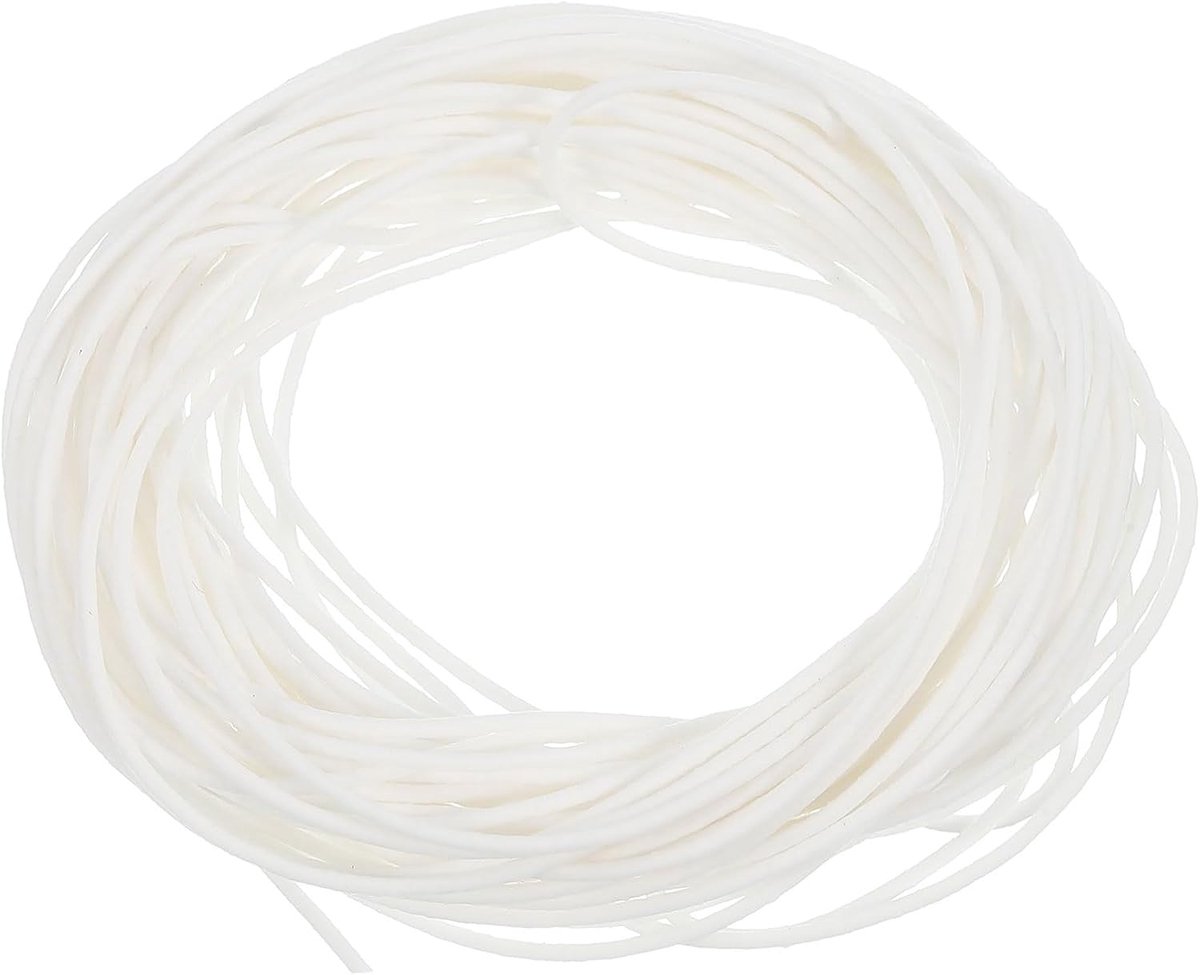 Afdichtingstape van siliconenschuim, 1 mm, diameter 8,5 m L, rubberen afdichting van schuim, rond, rubberen touw voor lagers, tapijten, schuimslangen - wit