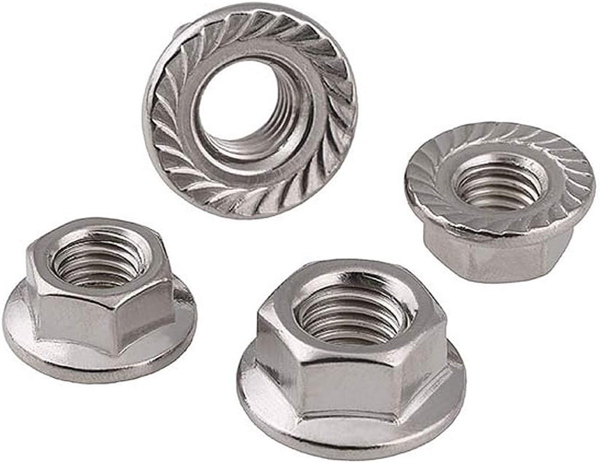 Flens Moeren, Roestvrij Staal Hex Flange Moer Zeshoek Flens Moer Fijne Draad