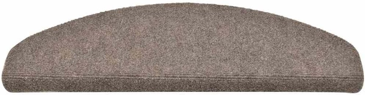 30 Stuks Beige Halfrond Trapmat 65x21x4 cm | Antislip onderkant, geluidsreductie, machinewasbaar, polypropyleen, op rol verpakt