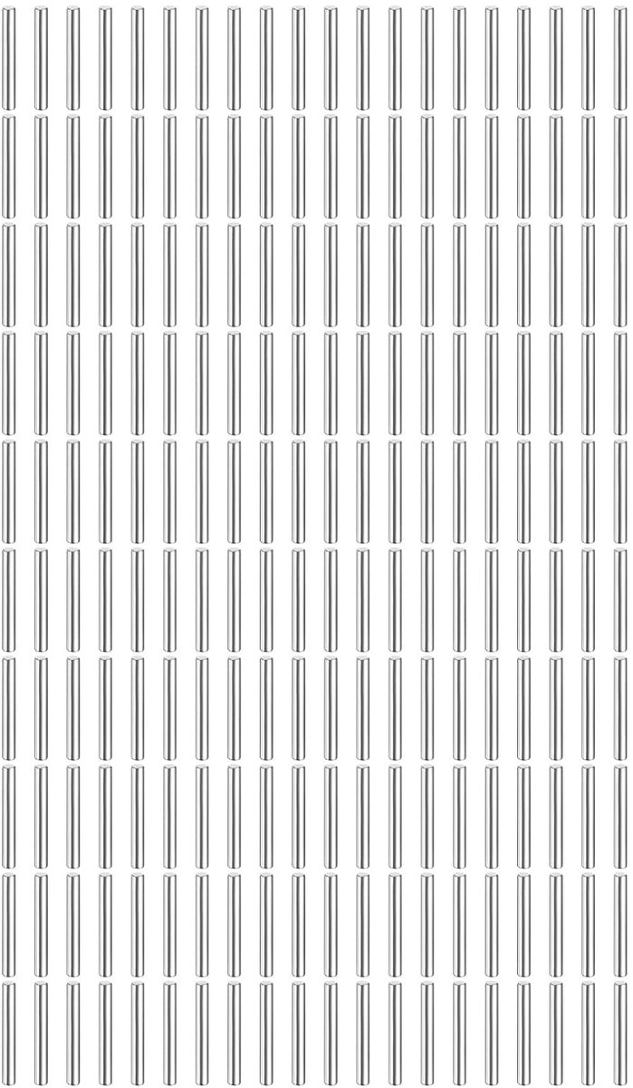 200 stuks cilinderstiften, roestvrij, 2,5 mm x 20 mm, plugstiften, 304 roestvrij staal, spanstift, paspoorstift, zilverkleurig, metalen pennen, metalen bouten voor doe-het-zelf, meubels