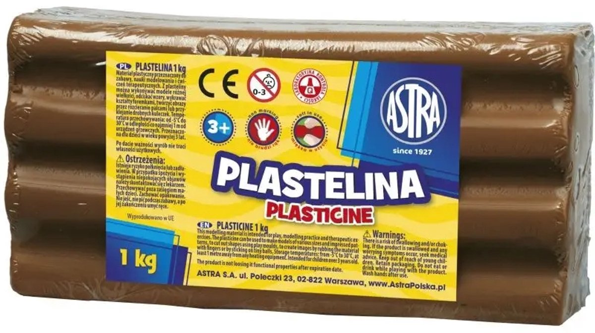 Merkloze Bruine Klei 1 kg - Ideaal voor Knutselen en Leren