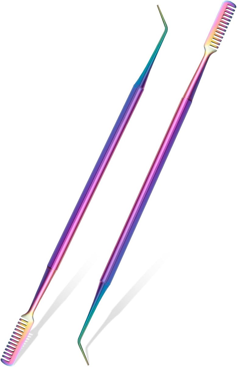 2Pcs Wimperlifting Tool, Wimperborstel/Wimperkam/Wimperscheider voor Wimperverlengingen met Roestvrijstalen, Lash Lift Tool (Multicolor)