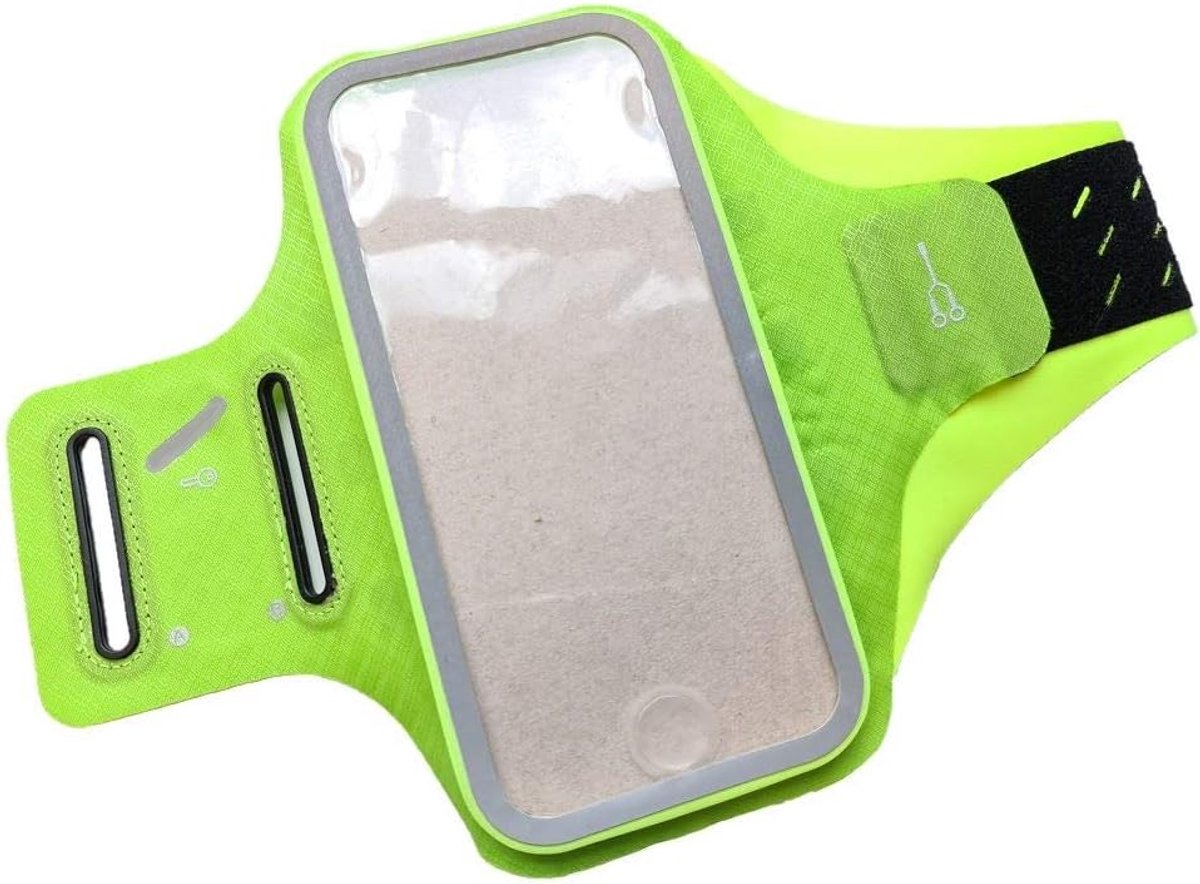 Cover Chinlon-Lycra Ultradunne Armband Sport Walking Running Fitness Fietsen Gym voor Gionee Steel 5 (2020) - GROEN