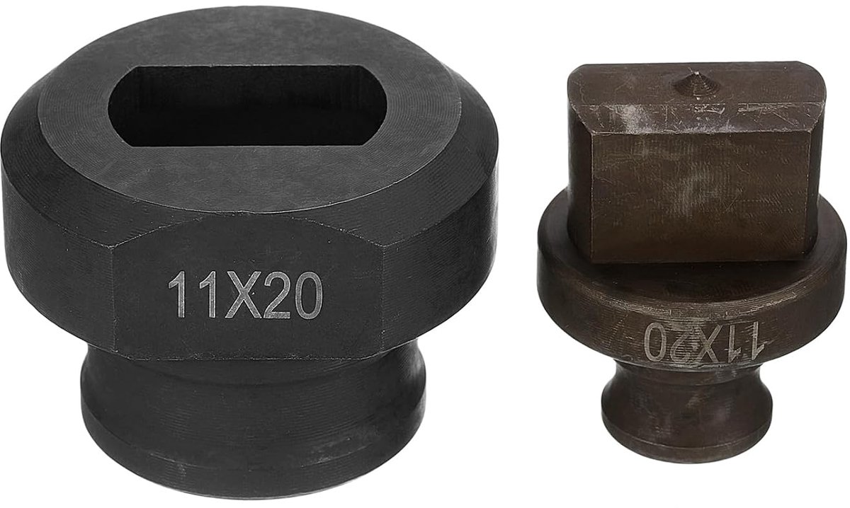 Ponssjabloon voor hydraulische gaten, diameter 11 × 20 mm, hydraulische elektrische stansset met nauwkeurig ovaal gat voor MHP-20 JP-20 elektrische hydraulische boormachine, bordeauxrood en