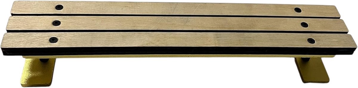 Parkbank met houten toets, 25 cm, straatschaats training, hindernis met antislipgrepen, ongemonteerd (goud)