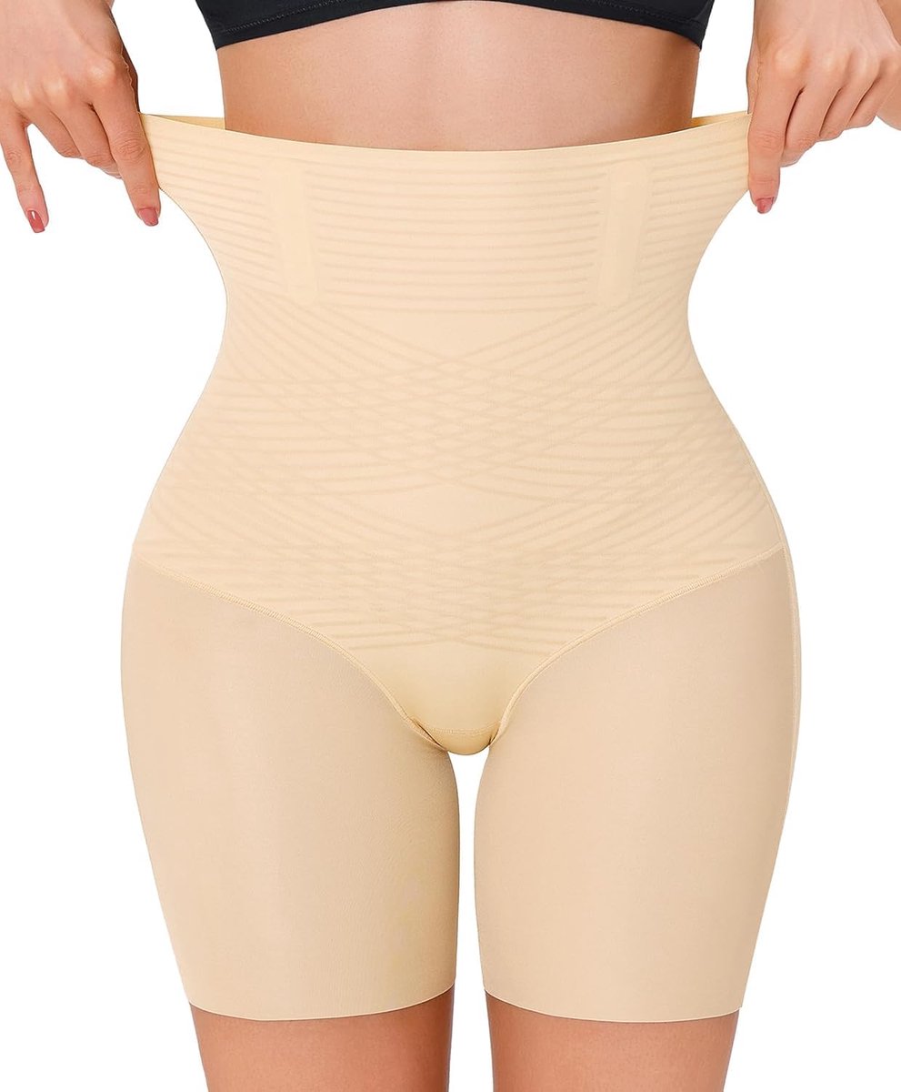 Compressieshorts voor dames, platte buik, hoge taille, buikgordel om af te vallen, shapewear, shaper
