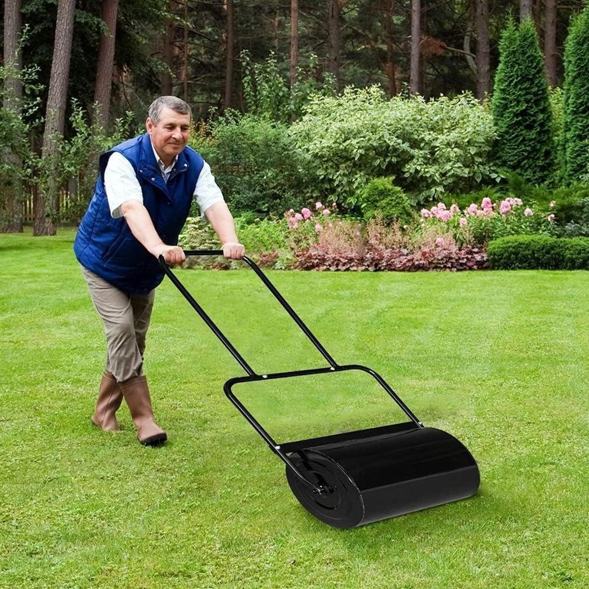 Gazonrol - Wals gazon - Gazon egaliseren - Duw- of trekontwerp - 495 cm breed - Groen