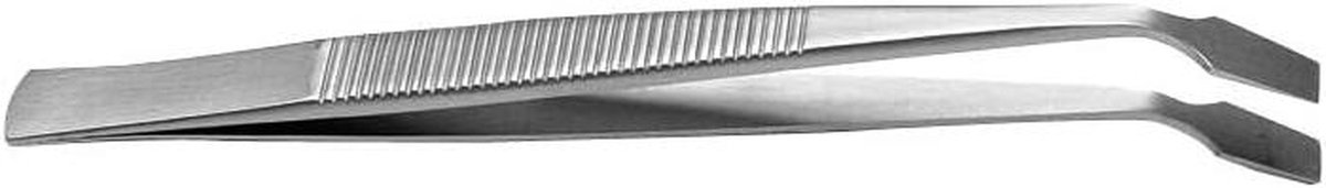 Gebogen Pincet - Precisie Tang Roestvrij Staal - Fijne Werkzaamheden - Inclusief Vervangende Tips - 105mm Lengte - Zilver