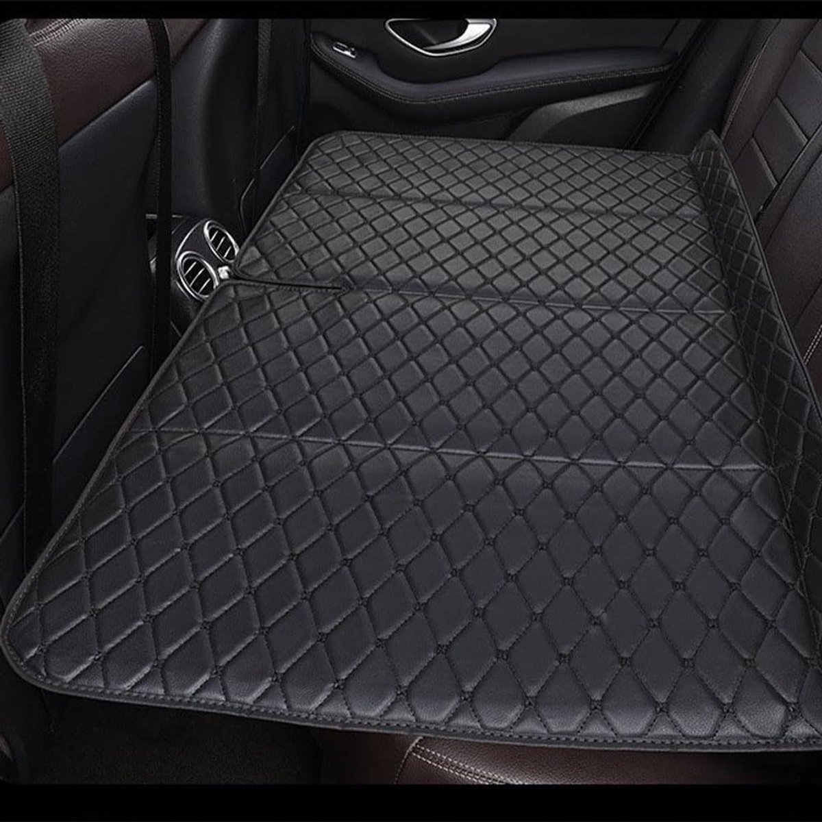 Niet-opblaasbaar Autobed - Reismattres Kamperen - Comfortabel Reizen - Opvouwbaar Ontwerp - 128 x 80 cm - Zwart