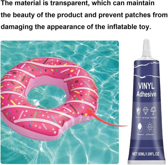 Reparatieset voor luchtbedden - Lekken repareren - Watersport reparatie - Weerbestendig materiaal - 5 patches - Grijs — afbeelding 5