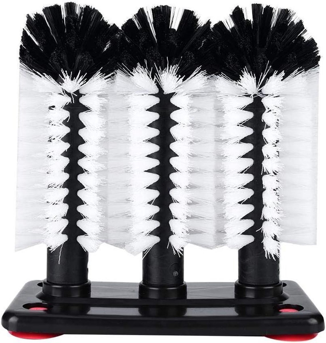 Glasten Wasmachine - Borstel Reiniger - Snel Glazen Schoonmaken - 360 Graden Reiniging - 19 cm - Zwart