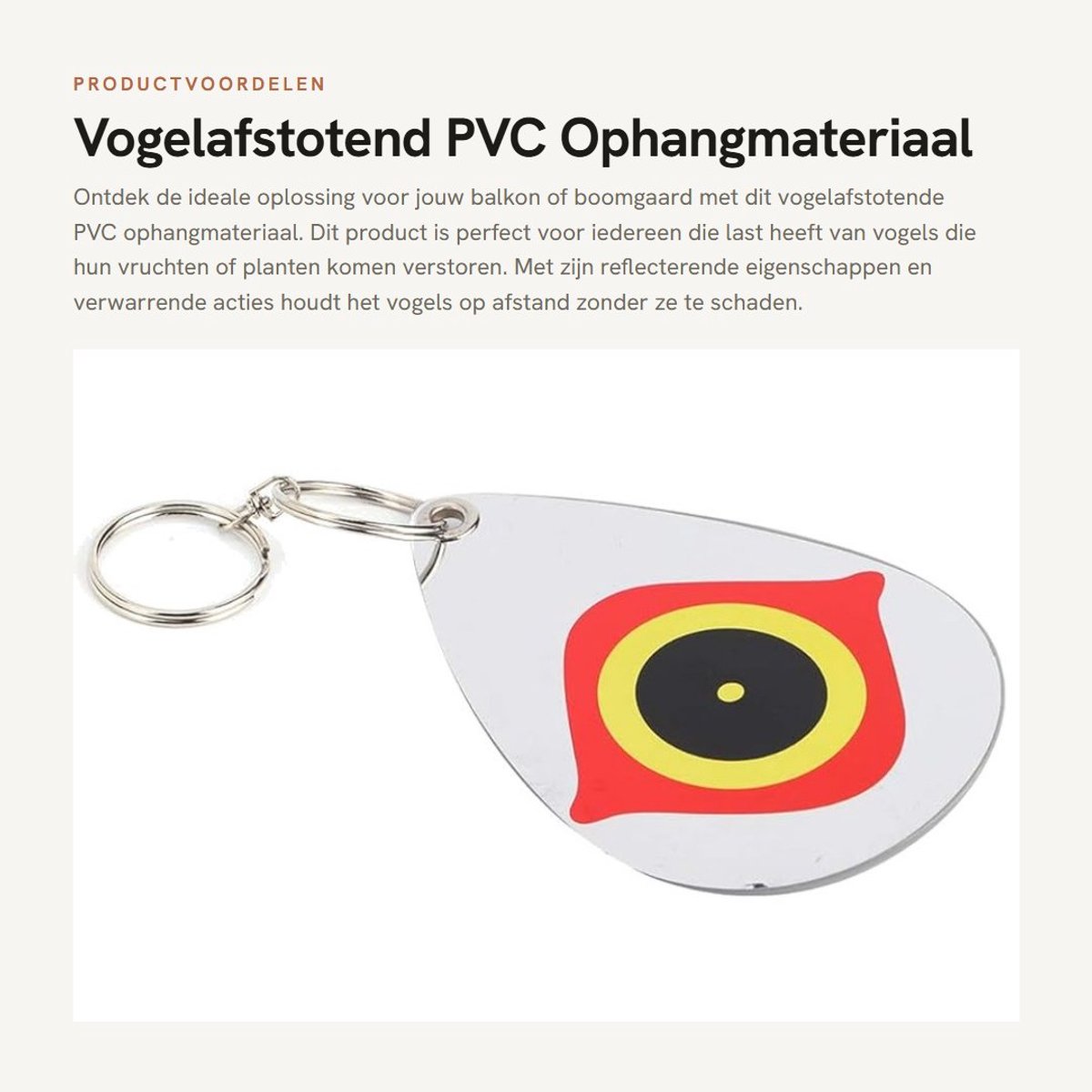 Dailygoods- Ophangmateriaal Vogelafschrikker - PVC Vogelafschrikker - Duurzaam Afschrikmateriaal - Multifunctionele Boomgaarddecoratie - Effectieve Tuinbescherming - Geschikt voor Balkon en Fruitbomen