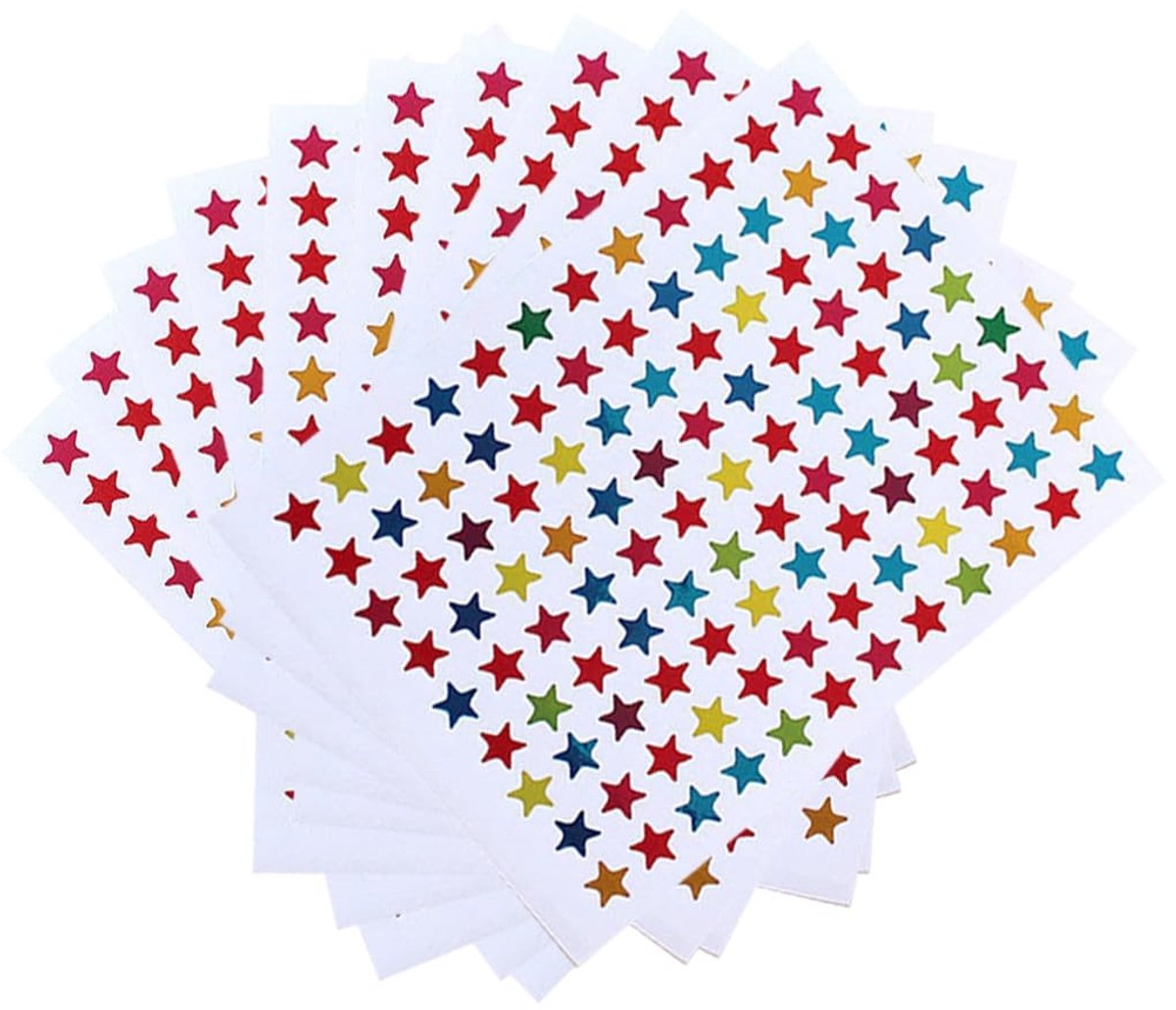 Dailygoods- Sterstickers 1080 stuks - Zelfklevende Beloningsstickers - Kleine Sterstickers - Perfect voor Kinderen - Ideaal voor Leraren - Schattig Formaat 1,3 cm