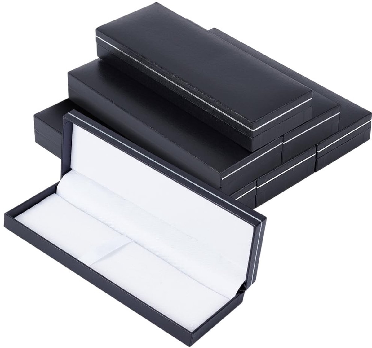 Dailygoods- Pen Doos Zwart - Hardshell Geschenkdoos - Lege Vulpen Doos - Kartonnen Dozen - 6 Stuks - PU-imitatieleer, Duurzaam