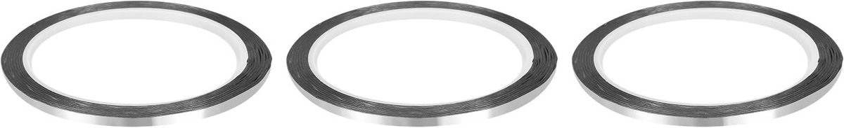 Dailygoods- Decoratief Plakband - Gemetalliseerde Polyester Folie - 2,5 cm x 140 m - Zilver - 3 Stuks - Voor Sierlijsten/D.I.Y. - Decoratietape