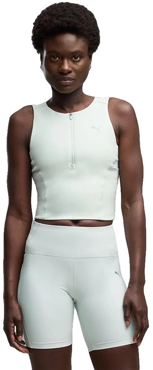 Puma Lightstride Crop Mouwloos T-shirt Vrouw Creme