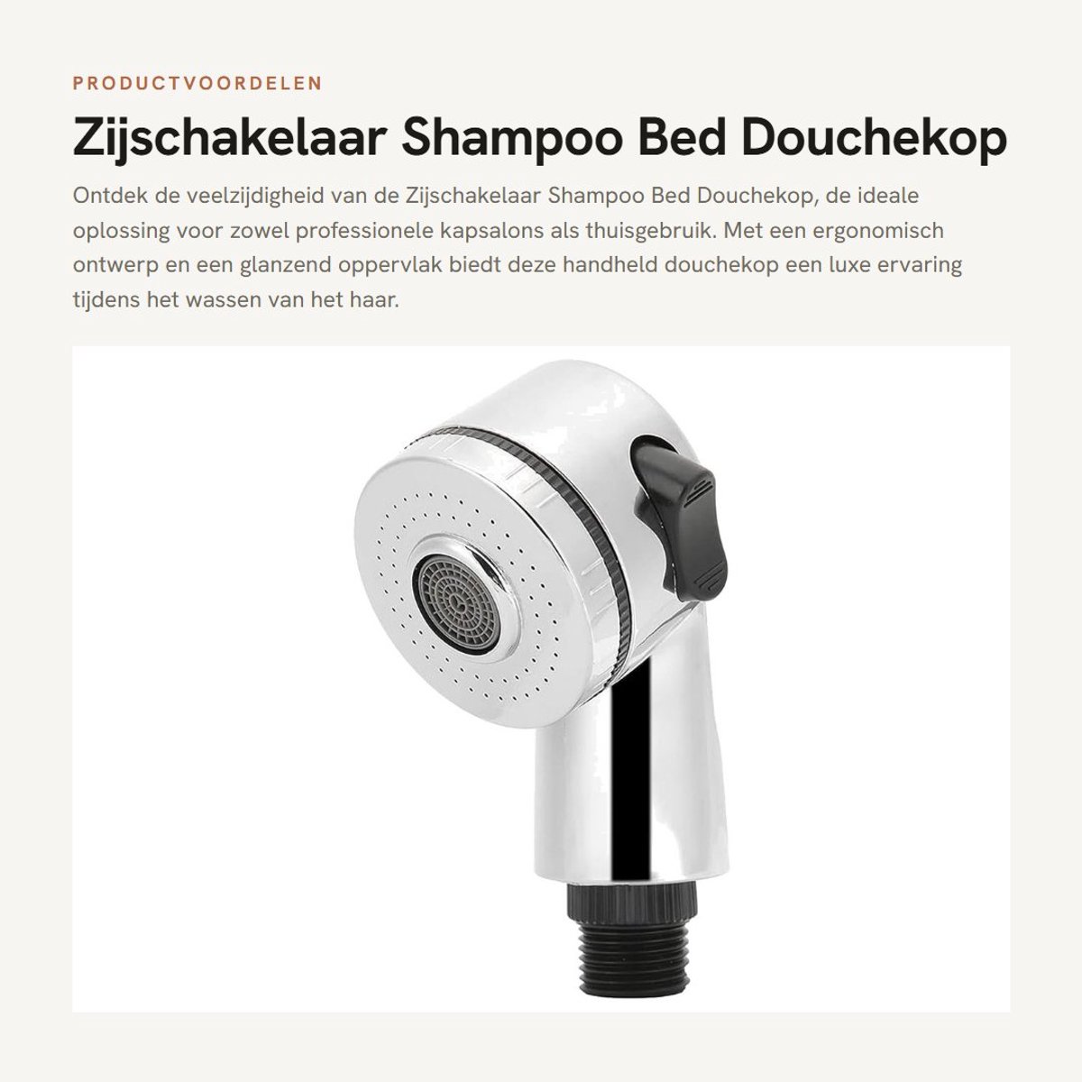 Dailygoods - Zijschakelaar Shampoo Bed Douchekop - Handheld Douchekop - Corrosiebestendig en Duurzaam - Zilver - Kapsalonaccessoires - Professioneel e...