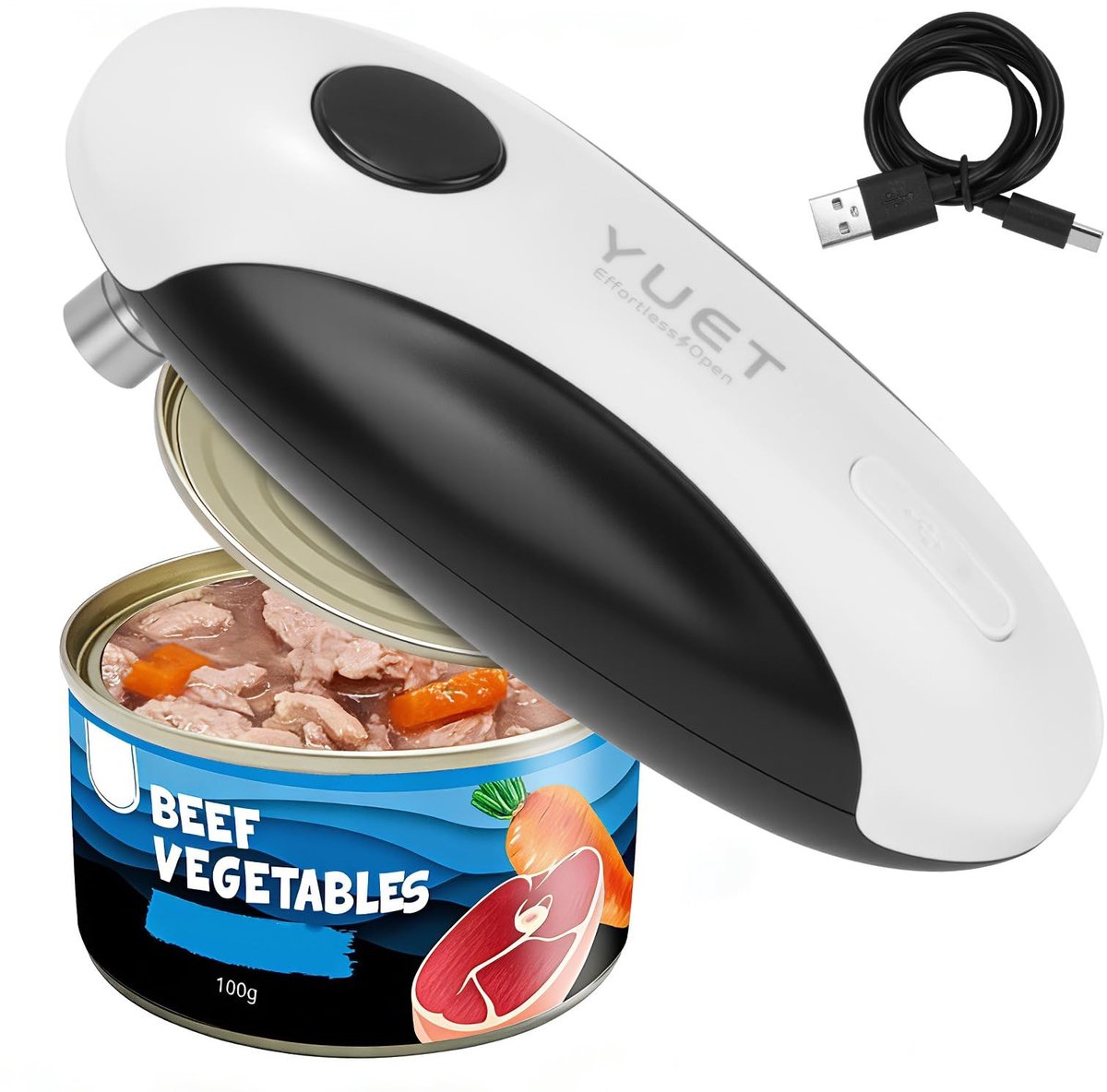 Dailygoods - Automatische USB Oplaadbare Elektrische Blikopener voor Mensen met Grijpproblemen