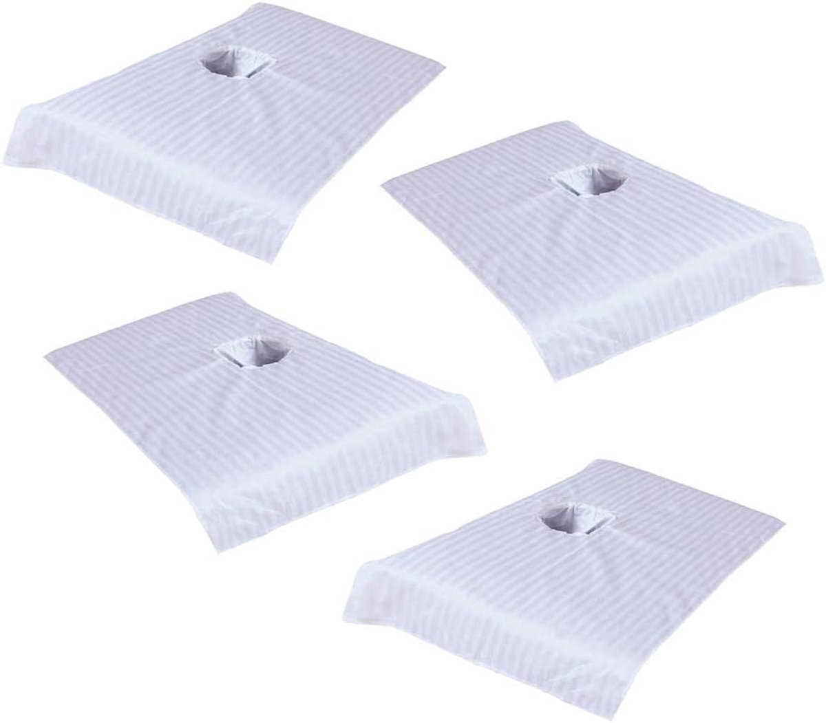 Badstof Bed Covers - Massage Tafel Laken - Wellness Behandelingen - Met Gezichtsgat - 4 Stuks - Wit