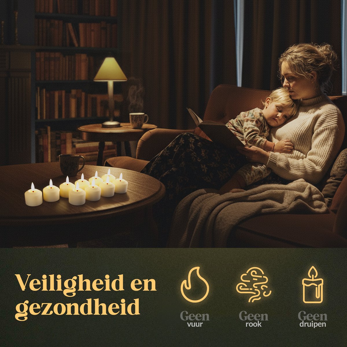 Aurae Oplaadbare Waxinelichtjes 12x - Theelichtjes Oplaadbaar - 40+ Branduren - Led Kaarsen met Afstandsbediening - Flikkerende Vlam - met Lader - Kerst Kaarsen — cadeau in Wonen & Interieur - foto 5