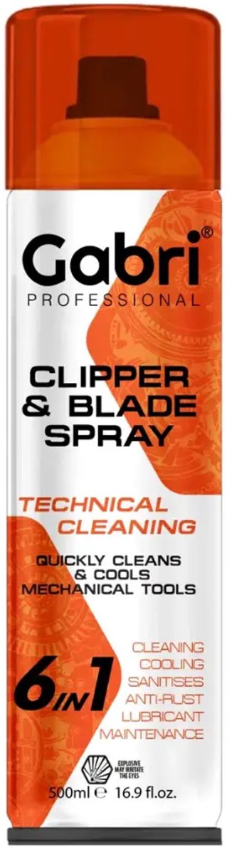 Gabri 6-in-1 Clipper & Blade Spray 500ml - Onderhoudsspray voor Tondeuse en Trimmer - Reiniging & Koeling