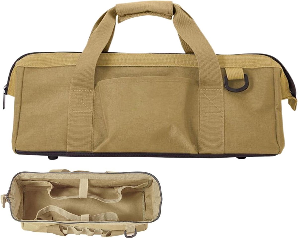 Opbergtas Tentstokken - Kampeeruitrusting organizer - Outdoor avonturen - Gescheiden compartimenten - 34 x 9 cm - Khaki