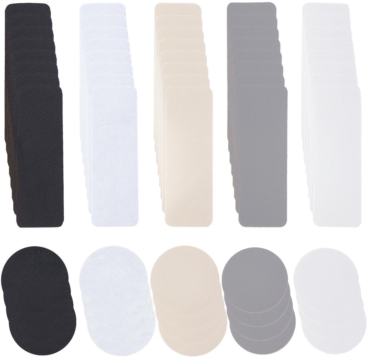 Dailygoods - Schoenpatches - Rechthoekige en ronde zelfklevende patches - Multicolor - Lederen reparatiepatches - Geschikt voor sneakers en hoge hakken